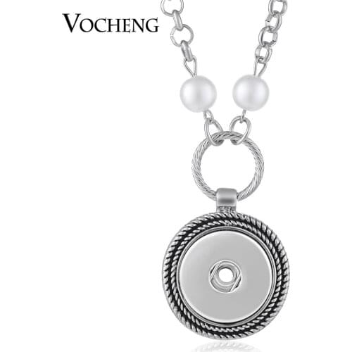 Vocheng Simulated Pearl Necklace Ginger Snaps Jewelry Round Pendant Fit 18mm NN-524