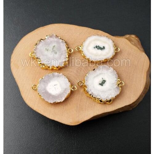 WT-C086 Natural solar stalactite quartz connector ,fashion solar stalactite quartz connector in radomly shape for women