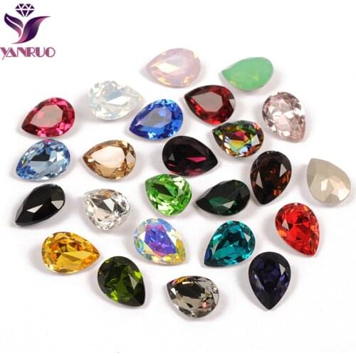 YANRUO 4320 Drop Diamond Crystal Stone Crafts Jewelry Teardrop K9 Point Back Sewing Rhinestones All For Needlework And Decor