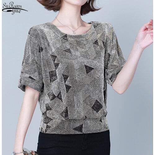 Shiny Sequin Blouse Red Golden Shine Womens Blouses Elegant Tunic Women Blouses Fashion Plus Size New Glitter Shirt Tops 14082