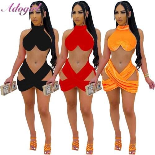 Elegant Sheer Mesh Patchwork Velvet Cross Mini Dress Women Sexy See Through Bandage Eveing Club Dresses Summer Outfit Vestidos