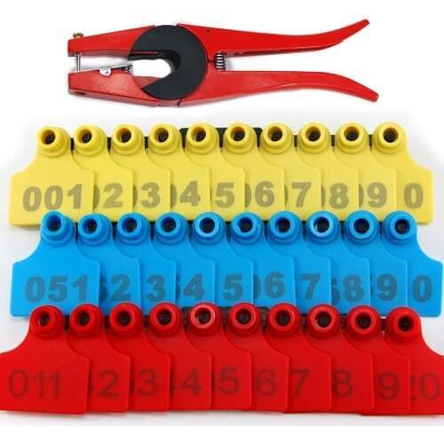 001-500 Numbers Pig Ear Tag Farm Animal Livestock Identification for Sheep Cattle Supplies Signage with A Plier Applicator