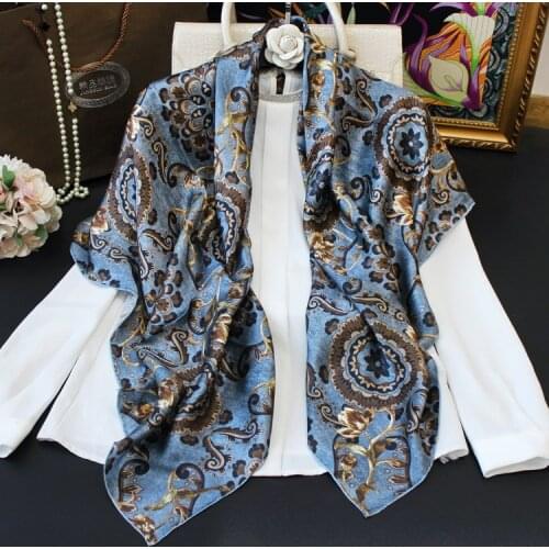 110 Manual Hand Rolled Stain Silk Scarf Women Square Scarves Echarpes Foulards Femme Wrap Bandana Hijab Circle Designer Printed