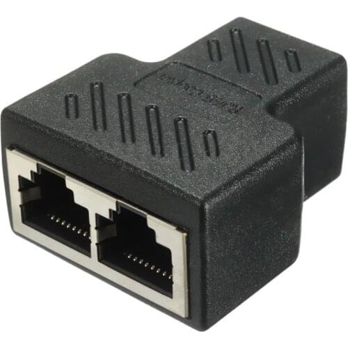 2 Port RJ45 Splitter Adapter LAN Network Ethernet Extender Connector Plug Lot 1pcs