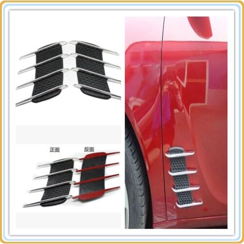 2Pcs Cool Chrome Shark Gills 3D Car Stickers Side Vent Air Flow Sticker for Chevrolet GPiX Jay Groove Beat Avalanche 34