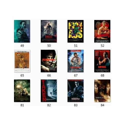 42style Choose Classic Action Movie Art Film Print Silk Poster for Your Home Wall Decor 24x36inch