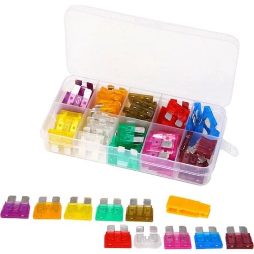 80PCS Car Fuses 3A 5A 7.5A 10A 15A 20A 25A 30A 35A 40A Amp with Box Clip Assortment Auto Blade Fuse Set