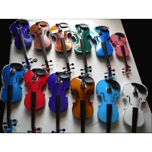 Free Shipping Violin Student violin Solid wood Finished Spruce top maple back Red Black White Blue Green Ect 4/4 -1/8