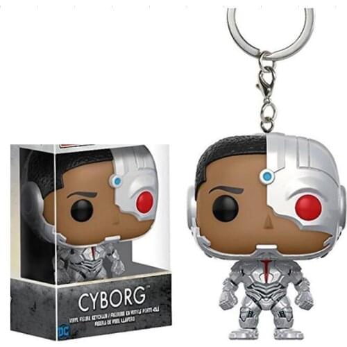 Pocket Cyborg Action Figure Collectible Model Toy DC Comics Keychain Toys Figure Gift for Children Kids