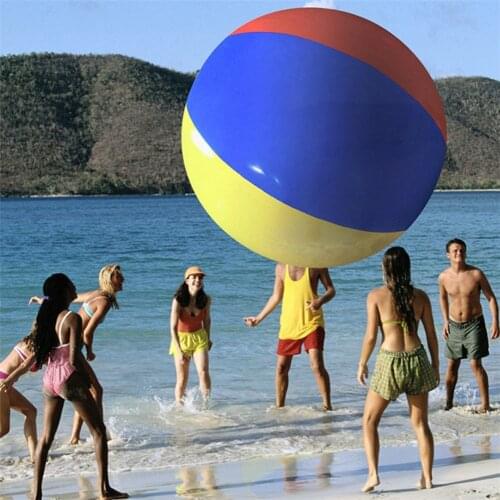 80cm/100cm/150cm Giant Inflatable Beach Ball Large Three-color Thickened Pvc Water Volleyball Football Outdoor Fun & Sports Gift