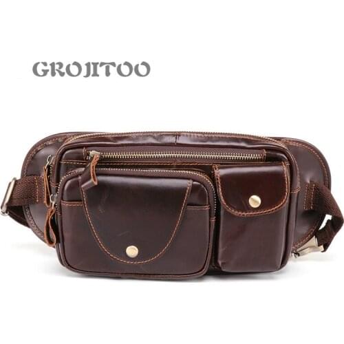 GROJITOO Mens chest bag multifunctional outdoor sports mobile phone waist bag Single Shoulder Messenger Bag for man