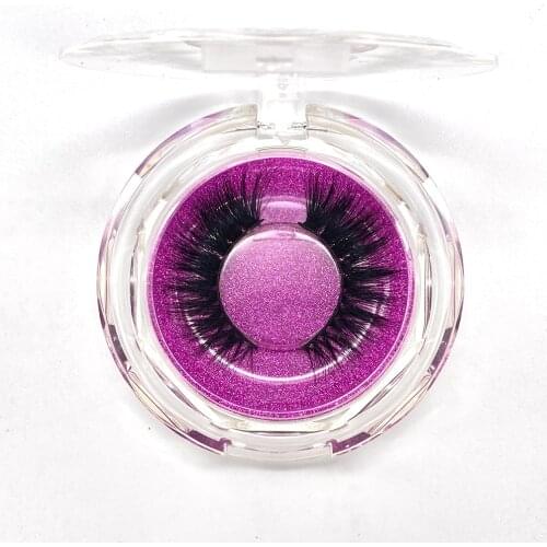 Facial Makeup Tools Eyelashes Chinese Mink Hair Transparent Round Box Lavender D Series Work Party Important Activities D08