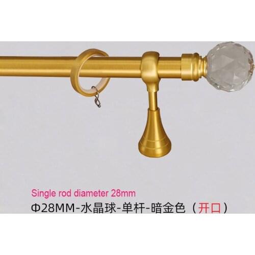 Factory direct European minimalist style 28mm silencer curtain rod double rod Brushed gold curtain pole