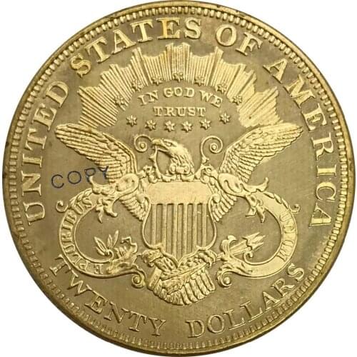 1898 United States Of America 20 Twenty Dollars Liberty Head Double Eagle with motto Gold coin Brass Collectibles Copy Coin