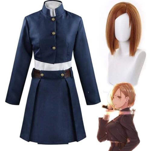 Anime Jujutsu Kaisen Kugisaki Nobara Cosplay Costume Uniform Halloween Women Top Skirt Waist Bag Full Set Costumes