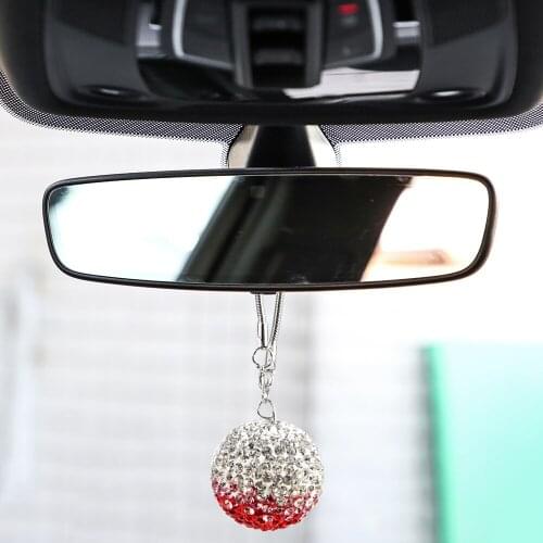 LEEPEE Car Rear View Mirror Ornament Car Pendant Hanging Ornaments Diamond Crystal Ball Car Styling Auto Decoration
