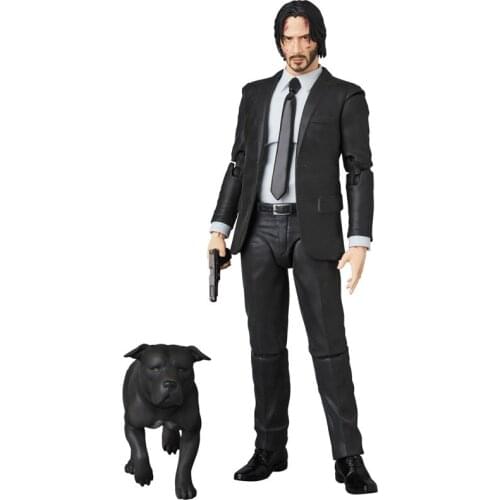 Mafex 085 John Wick with Dogs PVC Collectible Joints Moveable Action Figure Toy
