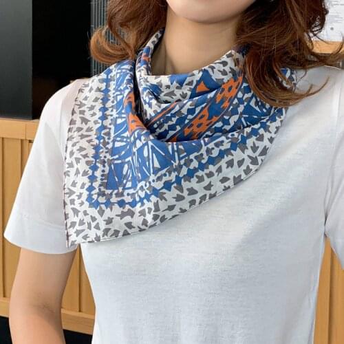 70*70 Small Square Scarf Printed Small Silk Scarf Women Small Neckerchief Spring Summer Cotton Silk Scarf women
