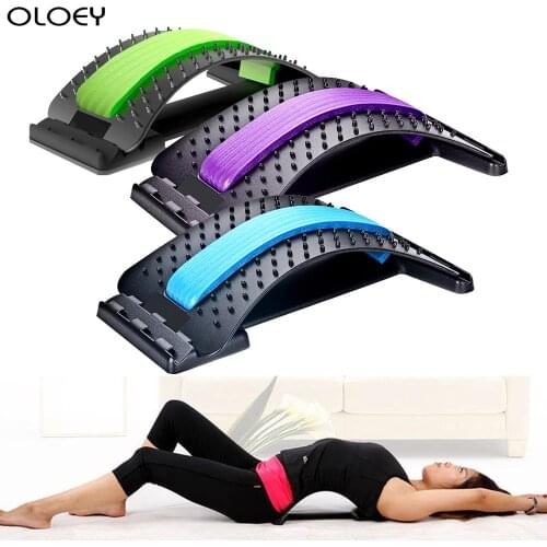New Back Fitness Massage Stretcher Stretching Magic Waist Support Neck Relax Spine Pain Cervical lumbar Traction Humpback Device