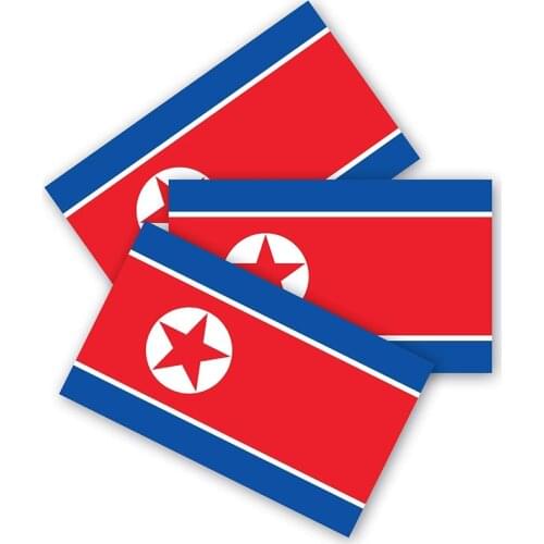 North Korean Flag Bumper Stickers 3 Packs Are Made of Durable Waterprooftickers, Car/truck Ship/MacBook/laptop and Aders