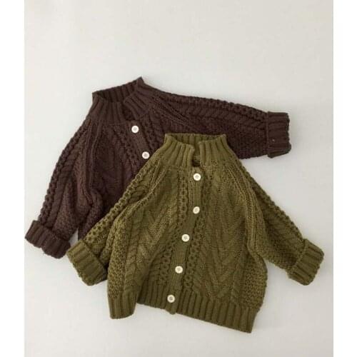 New Kids Clothes Single Breast Boys Girls Sweater Brief Style Winter Boys Turtleneck Collar Thicken Tops Knitted Sweater 1-7Y