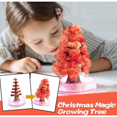 New Design Novelty Funny Xmas Gift DIY Magic Paper Growing Christmas Tree For Kids Toy Boys Girls Decorative Home Accessory