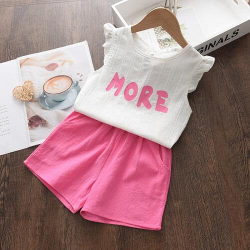 Summer New Children Sailor Suit Round Neck Clothes Cotton and Linen Solid Color Shirt Shorts Suit Boys and Girl General Clothing