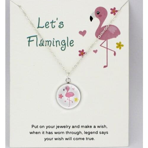 New Glass Dome Cabochon Pendant Friendship Statement Big Sister Middle Little Sisters Unicorn Flamingo Necklaces for Women