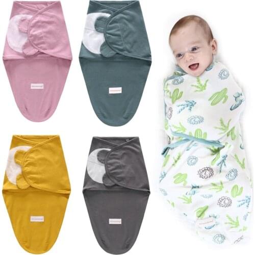 Newborn Swaddle Wrap Cotton Baby Receiving Blanket Bedding Cartoon Cute Infant Sleeping Bag For 0-6 Months