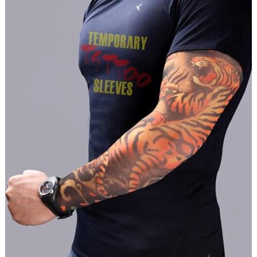 Fake Tattoo Elastic Arm Sleeve Arm Stockings Sport Skins Sun Protective Waterproof Unisex Shoulder Tattoo Sleeve drop shipp