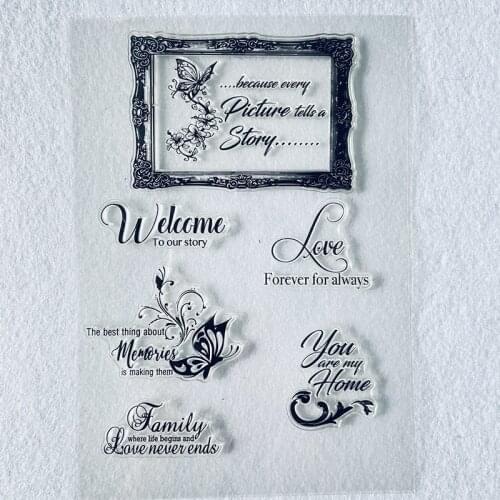 Family love english word clear stamp Transparent Silicone Stamp Scrapbooking Photo Album Decoration candle bottle Clear Stamp
