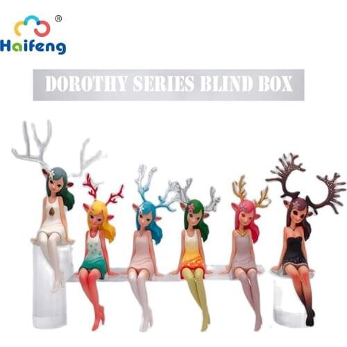 Hand-Aade Blind Box Toys Forest Elf Black Litchi Tide Play Decoration Dolls Hand-Made Transparent Antlers Kid Gifts For Children