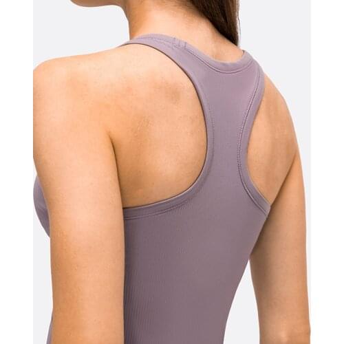NWT Yoga RIBBED Racerback Texsure Crop Tank Workout Gym Bras Women Racerback Vest Sexy Sports Sleeveless Shirt Athletic Tops