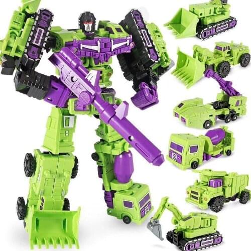 Transformation Oversize Metal Part Devastator Excavator Car Action Figure Toys Deformation Robot Children Gifts