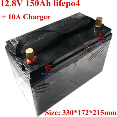Waterproof 12.8V 150Ah Lifepo4 Battery Pack Lithium Iron Phosphate Deep Cycle Batteries for boat motor inverter EU US Tax Free