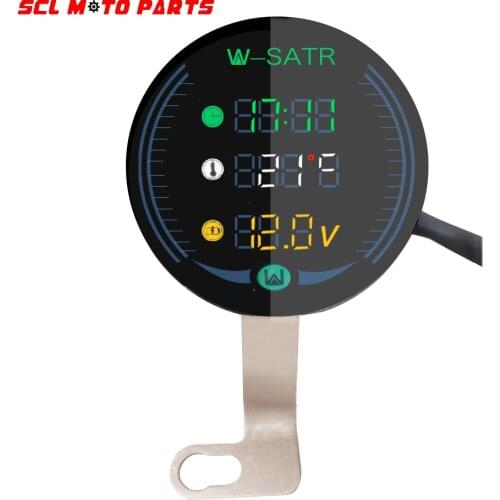 ALconstar-Racing Motorcycle 3-in-1 Night Vision Voltmeter Volt Gauge Display Table LED Volt Meter Waterproof 9-24V