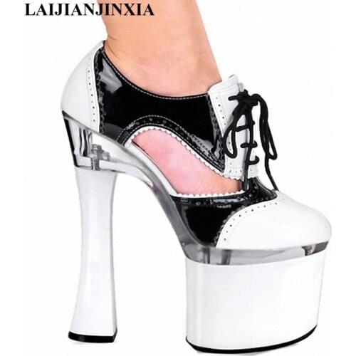 LAIJIANJINXIA New Sexy 18cm High Heels Dancing Night Club Party Modern Dance Shoes Women Platform Dance Pumps Shoes