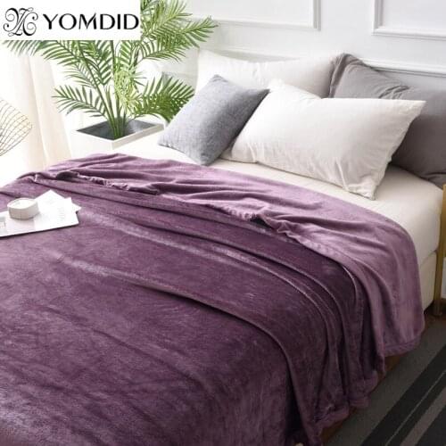 Winter Large Blanket Coral Fleece Fabric Blanket Solid Color Bedding Sheet for Bedroom Nap Sofa Throw Blanket Home Decorations