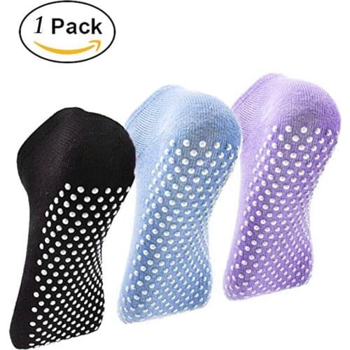 1 Pair Women Yoga Socks Quick-Dry Anti Slip Silicone Gym Pilates Ballet Socks Fitness Sport Socks Cotton Breathable Elasticity
