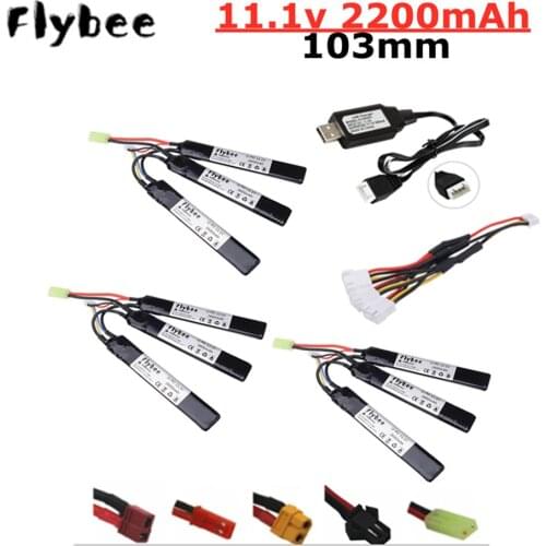 103mm 3S Water Gun Lipo Battery 11.1V 2200mAh 40C For AKKU Mini Airsoft BB Air Pistol Electric Toys RC Parts 11.1v 452096Battery