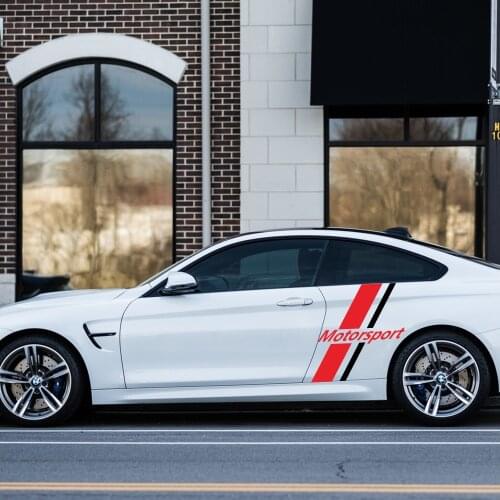 2pcs Car Side Stripe Stickers Auto Vinyl Wrap Funny Decals Tuning Automobiles Car DIY Decoration Sticker Styling Car Accessories
