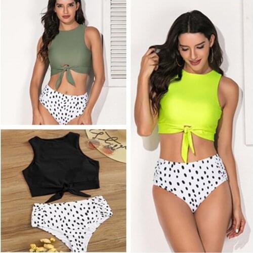 2020 New Style Swimsuit Printed Bikini Set High Waist Tankini Womens Sexy Two Piece Swimsuits