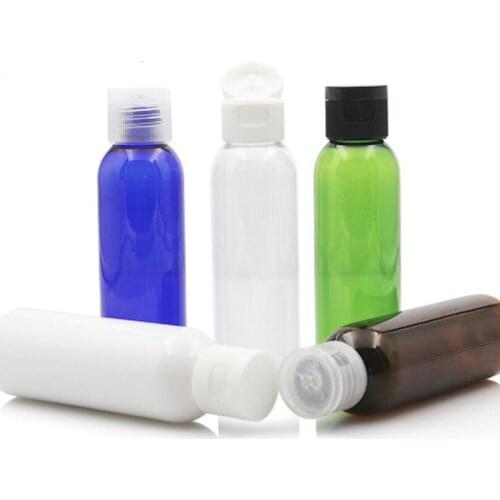 500pcs/lot 60ml Butterfly Bow Cap Cosmetic PET Plastic Bottles 2 oz 5 Colors Solid Portable Bottle Wholesale