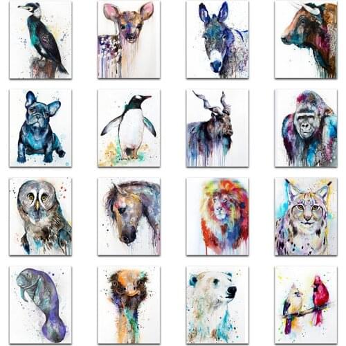 5D Diamond mosaic Animal deer cow dog Diamond embroidery penguin owl lion Full Square Diamond painting Cross stitch ostrich bear