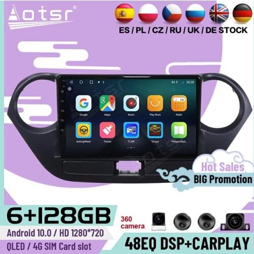 6+128G Carplay Multimedia Auto Car Stereo Android 10 Player For Hyundai I10 2013 2014 2015 2016 GPS Navigation Radio Head Unit