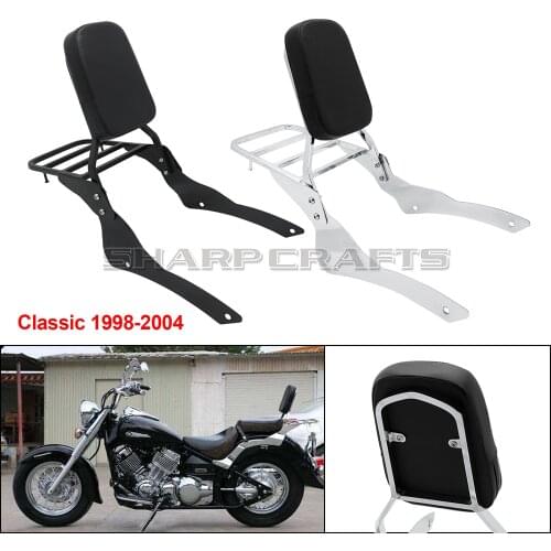 Motorcycle Accessorie Passenger Backrest Sissy Bar With Luggage Rack For Yamaha Dragstar V-star XVS 400 650 Classic 1998-2014