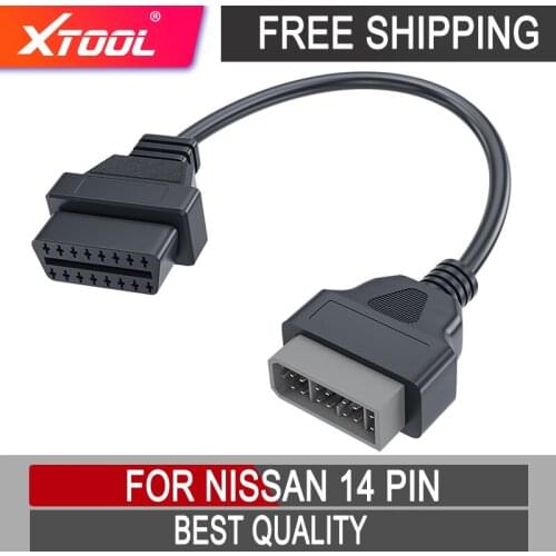 Car OBD2 cable Connector Adapter for Nissan 14 Pin to 16 Pin Auto Diagnostic Cable For nissan Free shipping