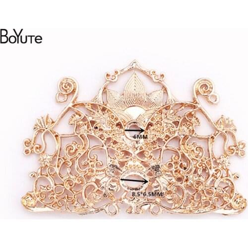 BoYuTe (5 Pieces/Lot) Metal Alloy 74*52MM Flower Materials Hand Made DIY Retro Court Hair Jewelry Accessories