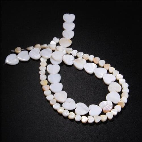 Natural heart White Mother Of Pearl Shell Beads Loose heart Freshwater Shell bead Chip Charms beads For Jewelry making wholesale
