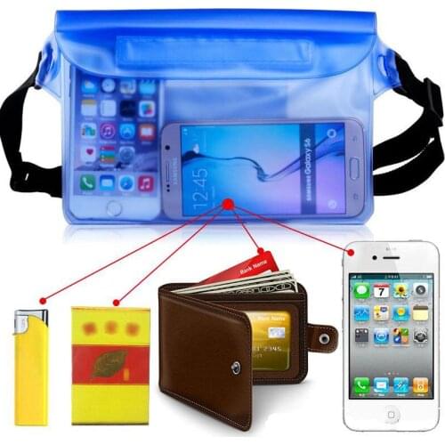 100pcs 4-8" Waterproof Case Pouch for Swimming Beach iPad MP4 Waist Strap Dry Bag Underwater Pocket Pack Phone Cover